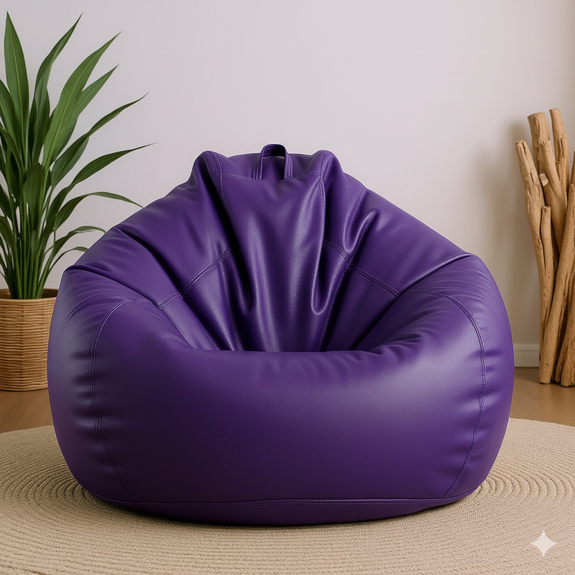GIGLICK GIGLICK XXXL Faux Leather Bean Bag Filled with Beans | Ready To Use Teardrop Bean Bag  With Bean Filling(Purple) - Flipkart Deal