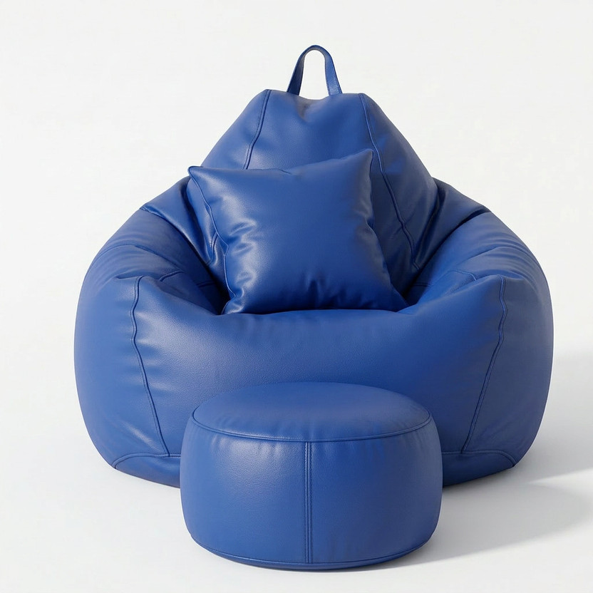 GIGLICK GIGLICK 4XL GIGLICK 4XL Bean Bag Cushion and Footrest Filled with Beans-Royal Blue Bean Bag Chair  With Bean Filling(Blue) - Flipkart Deal