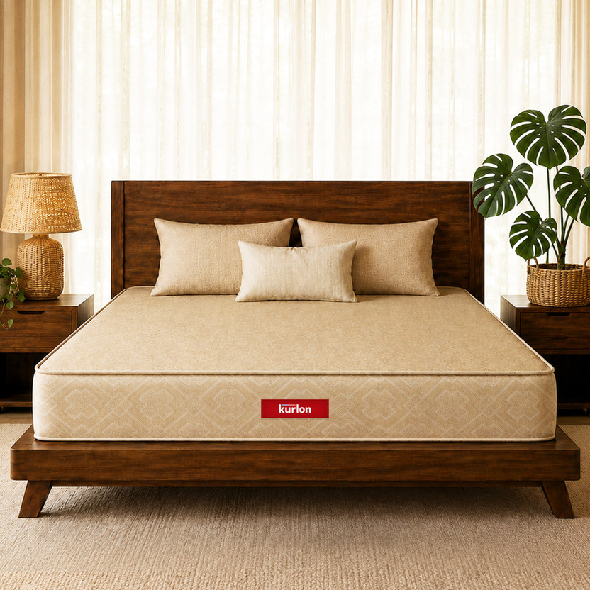 KURLON Orthopedic, Memory Foam, Medium Firm, Back & Spine Support, High Resilence Foam 6 inch King Memory Foam Mattress(L x W: 78 inch x 72 inch)