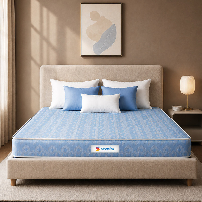 Sleepwell Dual, Reversible, Medium Soft & Firm Resitec Foam, Anti-Microbial Technology 6 inch Single High Density (HD) Foam Mattress(L x W: 72 inch x 35 inch)