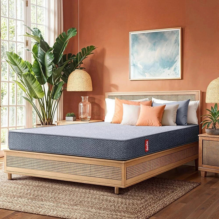 Duroflex Livein Essential Orthopedic, Pressure Relieving Memory Foam, Roll Pack, 8 inch King High Resilience (HR) Foam Mattress(L x W: 78 inch x 72 inch)