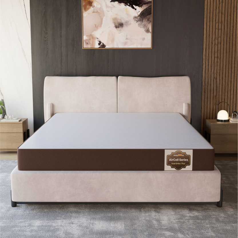SleepyHug AirCell Series Dual Ortho Reversible Orthopedic 2-layer OrthoMatrix Soft Foam 6 inch King High Resilience (HR) Foam Mattress(L x W: 72 inch x 72 inch)