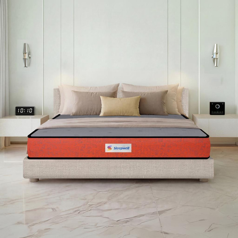 Sleepwell Dual Pro, Flip Anytime Soft & Firm, Cool Yarn Fabric, Neem Anti-Microbial 6 inch King High Resilience (HR) Foam Mattress(L x W: 78 inch x 70 inch)