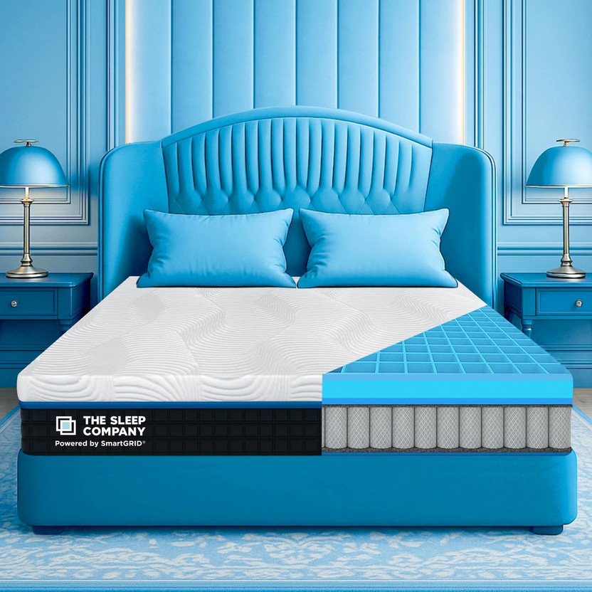 The Sleep Company SmartGRID Ortho Hybrid- AIHA Certified Medium Firm Feel for Back Pain| 10 inch Single Pocket Spring Mattress(Vacuum Packed L x W: 78 inch x 36 inch)