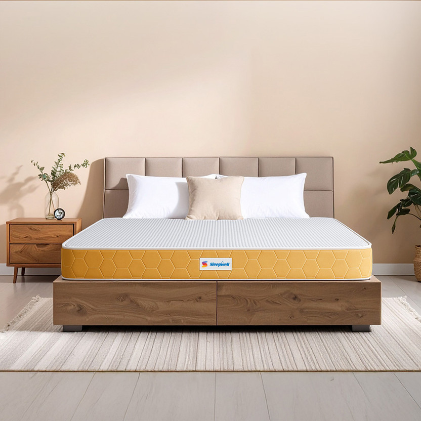 Sleepwell Dual, Reversible, Medium Soft & Firm Resitec Foam, Anti-Microbial Technology 5 inch Single High Density (HD) Foam Mattress(L x W: 75 inch x 30 inch)