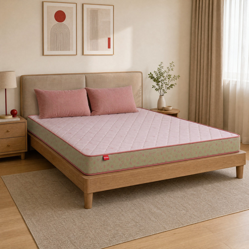 KURLON Ortho Natural Grid, Firm, Eco-Friendly Coir, Breathable, Spine Support, Anti-Sag 8 inch King High Resilience (HR) Foam Mattress(L x W: 78 inch x 72 inch)