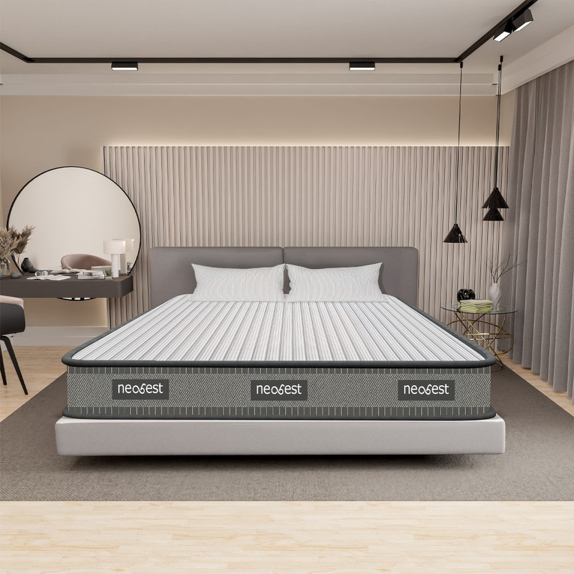 Neobest Orthopedic| Dual Foam 3 Layers Hypoallergenic & Breathable Fabric| Tape Edge 6 inch King High Resilience (HR) Foam Mattress(L x W: 72 inch x 72 inch)