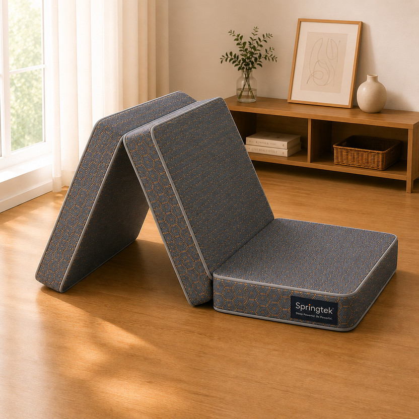 SPRINGTEK SPRINGTEK 3 Folding/Travel 4 inch Single PU Foam Mattress(L x W: 72 inch x 36 inch) - Flipkart Deal