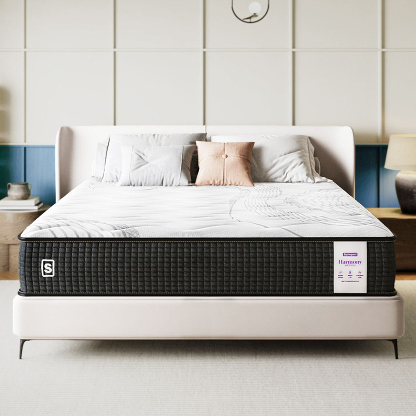 SPRINGWEL Harmony Pocket Spring Quilted Soft Bed Mattress With Bamboo Charcoal Fabric 8 inch Single Pocket Spring Mattress(L x W: 72 inch x 42 inch)