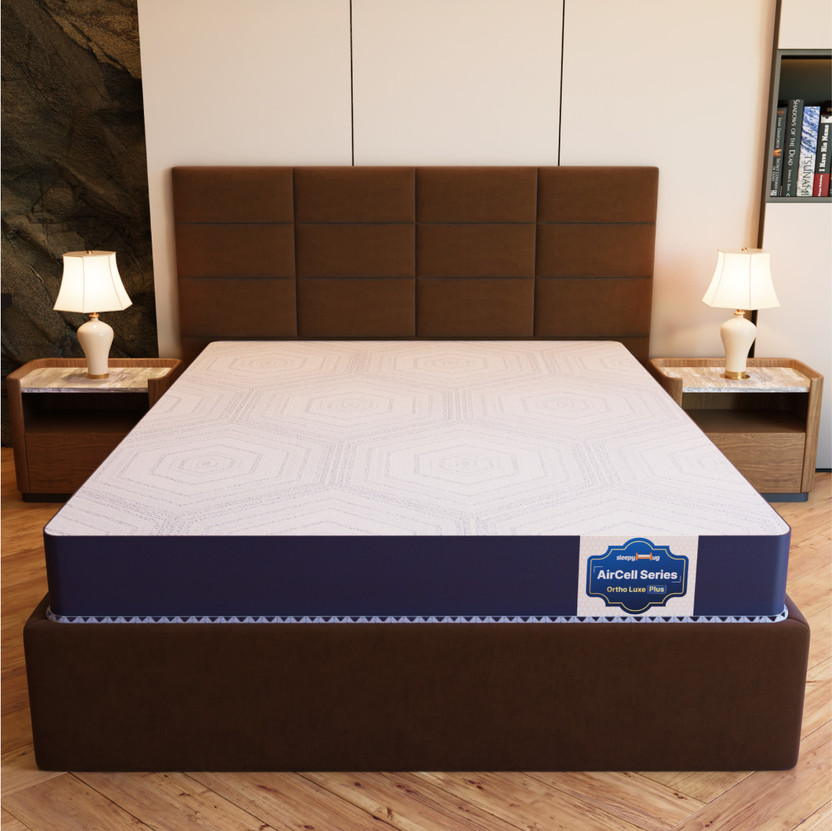 SleepyHug Ortho Luxe Aircell Series with Memory Foam 6 inch Double High Resilience (HR) Foam Mattress(L x W: 72 inch x 48 inch)