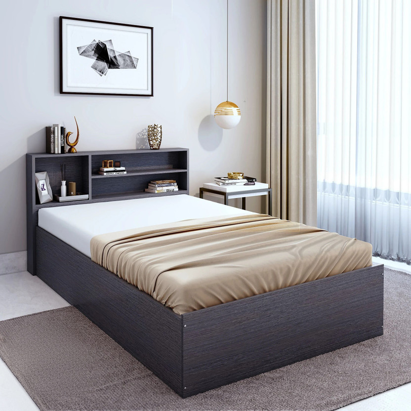 Flipkart Perfect Homes OPUS Engineered Wood Single Bed, 216.7 cm x 102 cm (7.11 ft x 3.35 ft)(Finish Color - Chocolate Wenge, Delivery Condition - Knock Down)