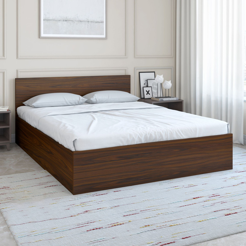 Nilkamal Arthur with Storage Engineered Wood Queen Box Bed, 204.5 cm x 157.6 cm (6.71 ft x 5.17 ft)(Finish Color - Walnut, Delivery Condition - Knock Down)