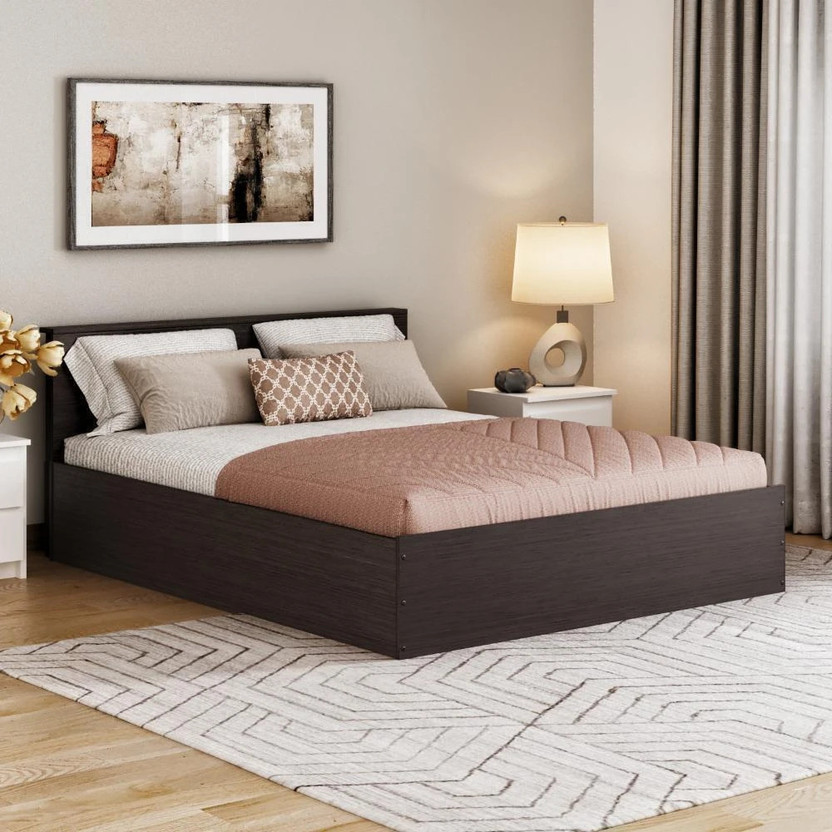 Wakefit Taurus Engineered Wood Queen Box Bed, 217 cm x 158.4 cm (7.12 ft x 5.2 ft)(Finish Color - Wenge, Delivery Condition - Knock Down)