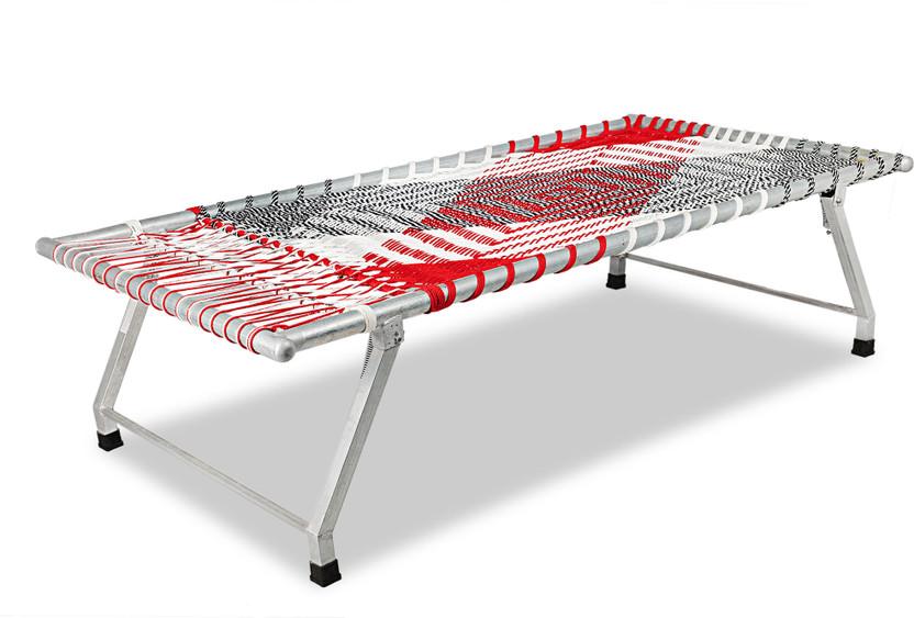 letap Foldable bed portable Single folding bed Hand made charpai,khatiya bed Metal Single Bed, 42 cm x 94 cm (1.38 ft x 3.08 ft)(Finish Color - Red & White, Delivery Condition - Pre-assembled)