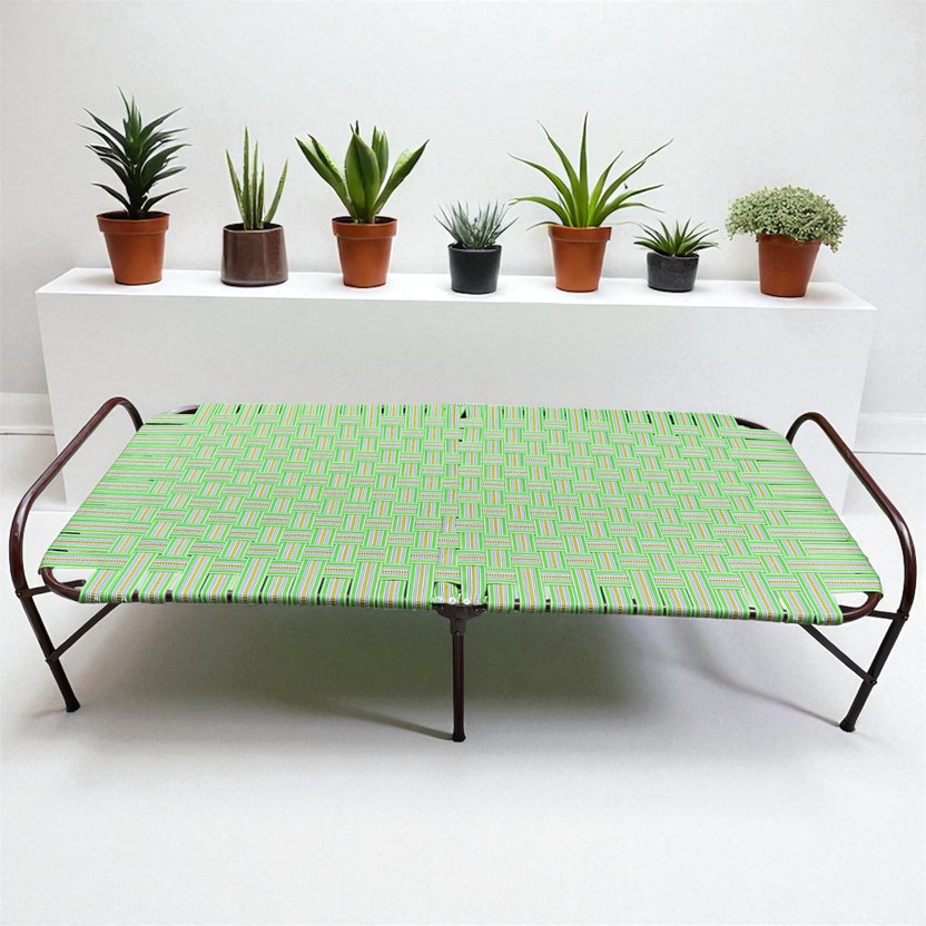 ZENVYX Premium Folding Cot Portable Single Folding Bed Charpai Khatiya Metal Single Bed, 85 cm x 86 cm (2.79 ft x 2.82 ft)(Finish Color - MULTICOLOUR, Delivery Condition - Pre-assembled)