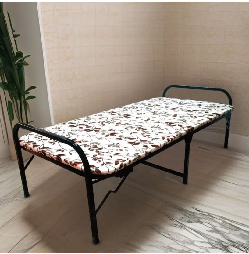 Metrobed Cushion folding bed Metal Single Bed, 40 cm x 70 cm (1.31 ft x 2.3 ft)(Finish Color - Multiples,  (Mattress Included), Delivery Condition - Pre-assembled)