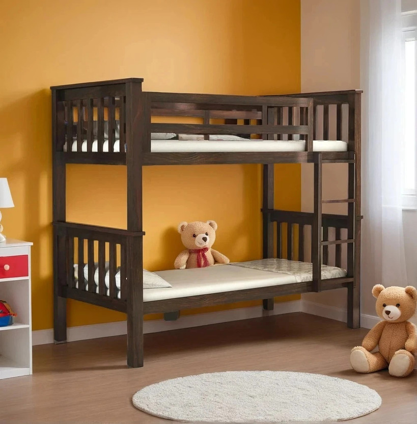 DITHA DITHA Solid Wood Bed|Wooden Bunk Bed|Sheesham Wood Kids Bed| Kids Bed|Bed With Ladder| Solid Wood Single Bed, 101.6 cm x 208.28 cm (3.33 ft x 6.83 ft)(Finish Color - Walnut, Delivery Condition - DIY(Do-It-Yourself)) - Flipkart Deal