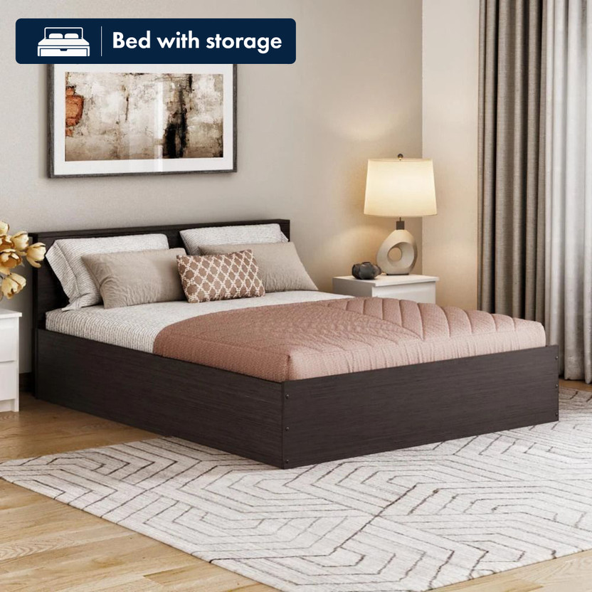 Wakefit Taurus Engineered Wood Queen Box Bed, 217 cm x 158.4 cm (7.12 ft x 5.2 ft)(Finish Color - Wenge, Delivery Condition - Knock Down)