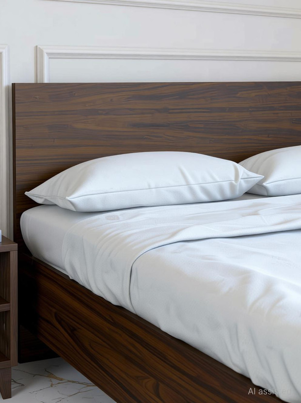 Nilkamal Arthur Engineered Wood Double Bed, 197 cm x 126.6 cm (6.46 ft x 4.15 ft)(Finish Color - Brown, Delivery Condition - Knock Down)