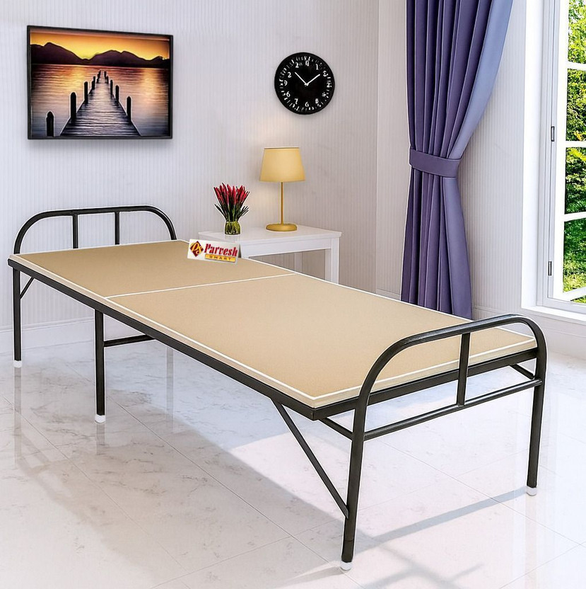 PS PARVESH SMART Double niwar bed Metal Single Bed, 181 cm x 92 cm (5.94 ft x 3.02 ft)(Finish Color - Brown, Delivery Condition - Pre-assembled)