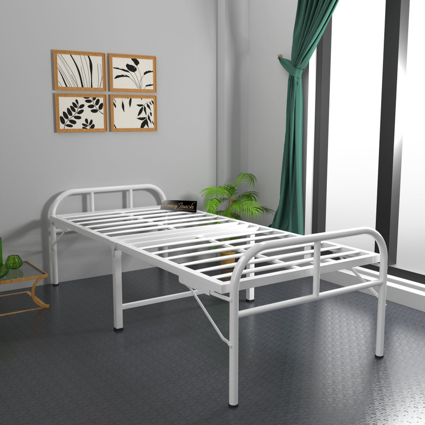 HoneyTouch HoneyTouch Avon Folding Bed Single Without Mattress Metal Single Bed, 190 cm x 91 cm (6.23 ft x 2.99 ft)(Finish Color - White, Delivery Condition - Pre-assembled) - Flipkart Deal
