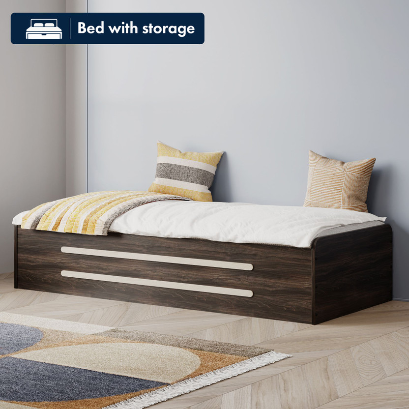 Wakefit Wakefit Engineered Wood Double Box Bed, 186 cm x 80.9 cm (6.1 ft x 2.65 ft)(Finish Color - Columbian Walnut, Delivery Condition - Knock Down) - Flipkart Deal