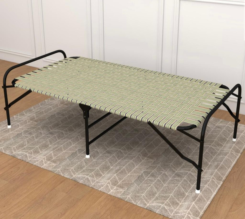 COMFORT COMFORT Creation 2 In 1 Niwar With Free Extras Shoe Base Used For Sleeping Indoor-Outdoor Purpose Metal Queen Bed, 182.88 cm x 106.68 cm (6.0 ft x 3.5 ft)(Finish Color - L Green, Delivery Condition - Pre-assembled) - Flipkart Deal