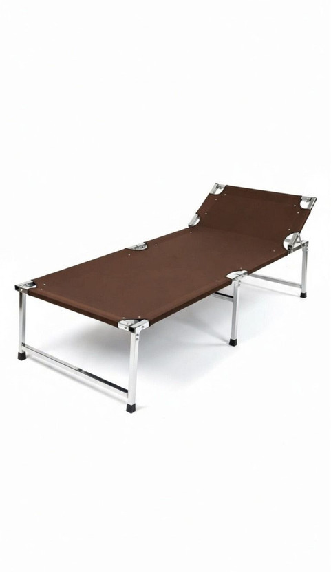 Jay Khodiyar Steel 00 Metal Single Bed, 76 cm x 180 cm (2.49 ft x 5.91 ft)(Finish Color - brown, Delivery Condition - Pre-assembled)