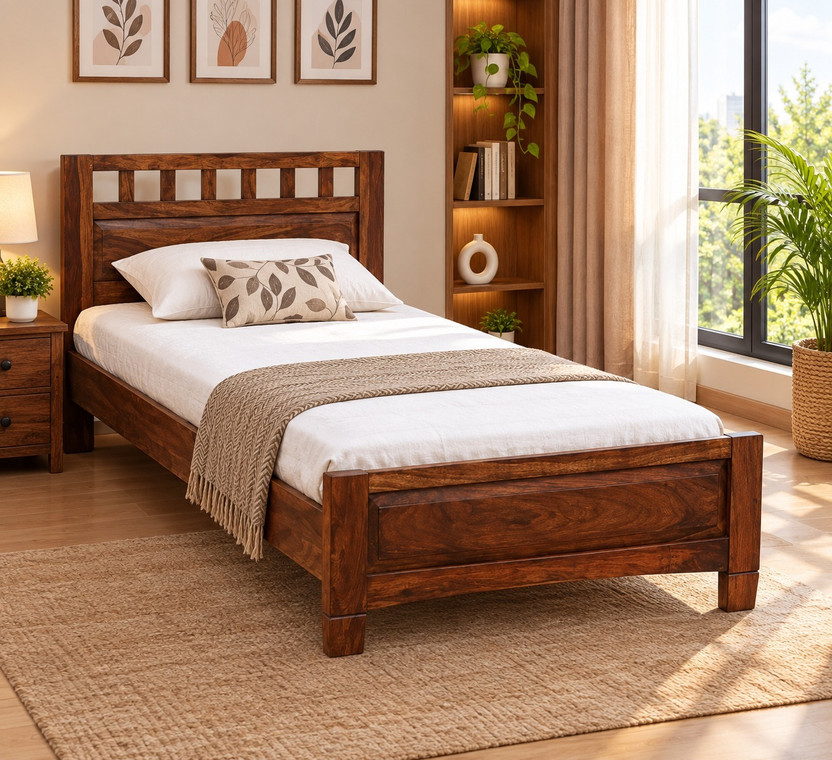 sonumart sonumart sheesham wood diwan , single bed , made for kids and adults Solid Wood Single Bed, 182.88 cm x 91.44 cm (6.0 ft x 3.0 ft)(Finish Color - brown, Delivery Condition - DIY(Do-It-Yourself)) - Flipkart Deal