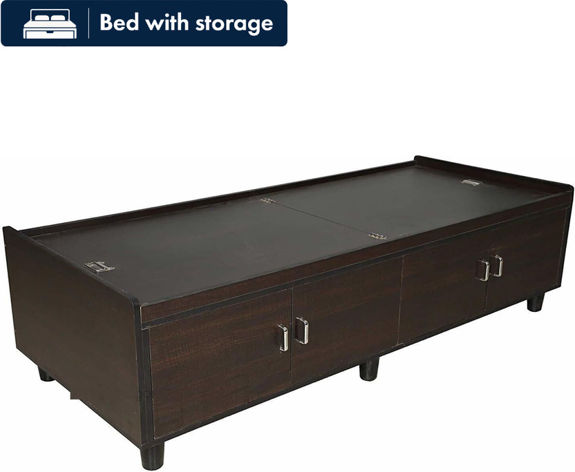 CASPIAN Deewan, Wooden Box Bed || Bed with Box Storage for Home Bedroom Engineered Wood Single Box Bed, 182.88 cm x 76 cm (6.0 ft x 2.49 ft)(Finish Color - Walnut finish, Delivery Condition - Pre-assembled)