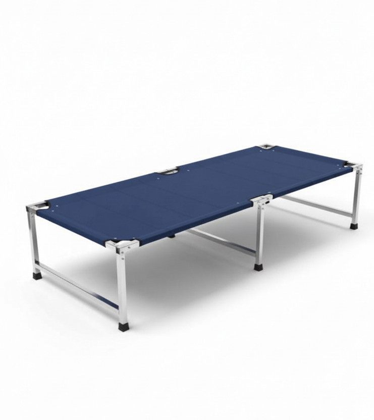 Jay Khodiyar Steel Metal Single Bed, 76 cm x 180 cm (2.49 ft x 5.91 ft)(Finish Color - Blue, Delivery Condition - Pre-assembled)