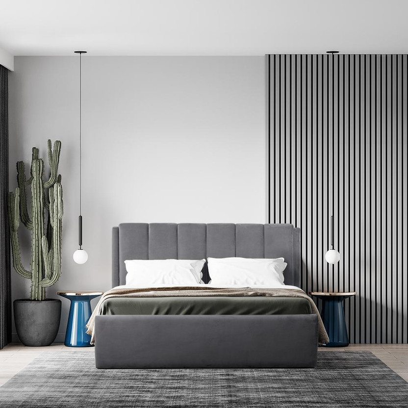 Wakefit Antho Solid Wood Queen Box Bed, 215 cm x 165 cm (7.05 ft x 5.41 ft)(Finish Color - Space Grey, Delivery Condition - Knock Down)
