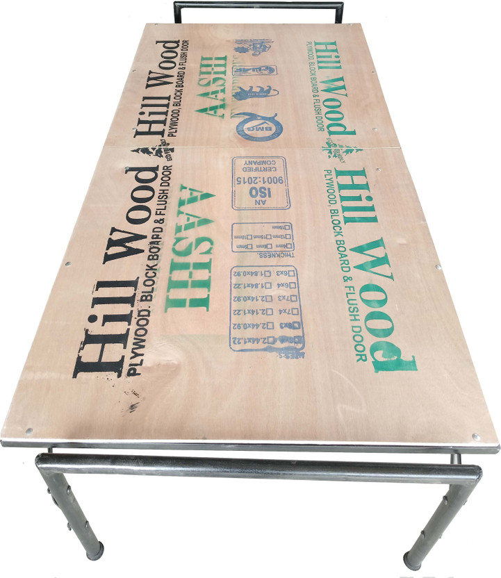 AASHI Metal Single NA Bed, 89 cm x 89 cm (2.92 ft x 2.92 ft)(Finish Color - METAL FRAME FOLDING BED WITH PLYWOOD ON TOP, Delivery Condition - Pre-assembled)