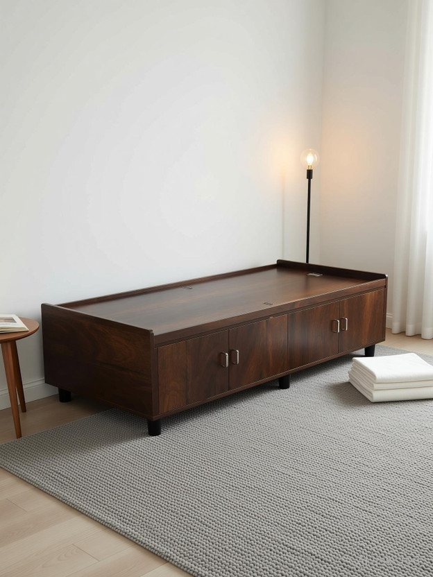 CASPIAN Deewan, Wooden Box Bed || Bed with Box Storage for Home Bedroom Engineered Wood Single Box Bed, 91.4 cm x 182.8 cm (3.0 ft x 6.0 ft)(Finish Color - Teak finish, Delivery Condition - Pre-assembled)