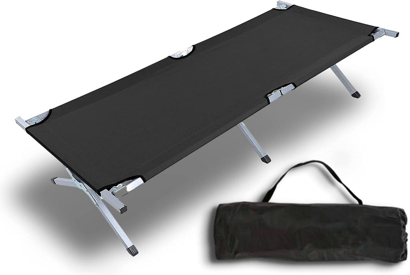 Wishbone Lightweight Bed & Portable Camping Cot with Carry Bag for Adults Hiking Metal Single Bed, 35 cm x 60 cm (1.15 ft x 1.97 ft)(Finish Color - MULTI, Delivery Condition - Knock Down)