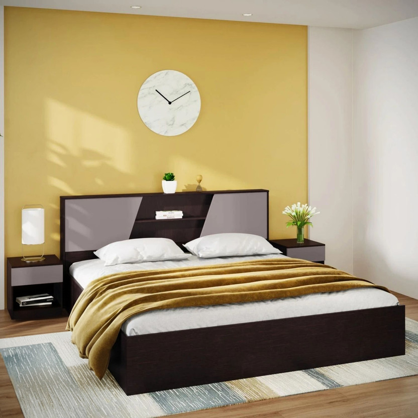 Interio by Godrej Hannah Engineered Wood Queen Box Bed, 216.1 cm x 156 cm (7.09 ft x 5.12 ft)(Finish Color - Colarain, Delivery Condition - Knock Down)