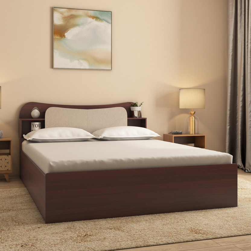 Nilkamal Daffodil With Storage Engineered Wood King Box Bed, 220.5 cm x 188.2 cm (7.23 ft x 6.17 ft)(Finish Color - Walnut, Delivery Condition - Knock Down)