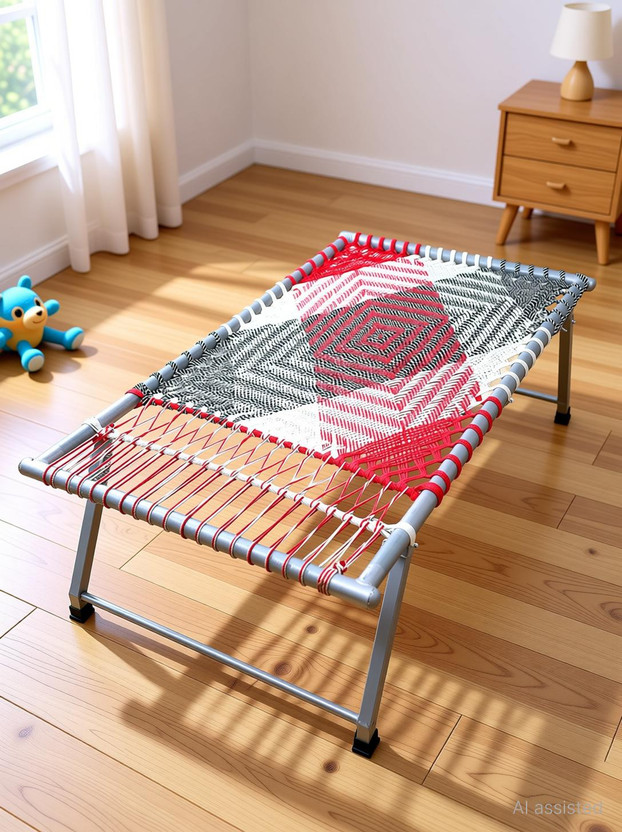 khatlawala khatlawala Single folding bed Metal Single Bed, 50 cm x 91 cm (1.64 ft x 2.99 ft)(Finish Color - Red & White, Delivery Condition - Pre-assembled) - Flipkart Deal