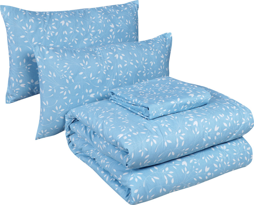 Flipkart Perfect Homes Microfiber Double King Sized Bedding Set(Multicolour-915, Complete 4pcs Bedding Set | 1 Reversible Comforter | 1 Double Bed Sheet | 2 Pillow Covers)