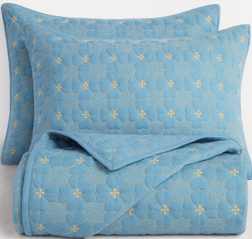 BSB HOME Cotton Double King Sized Bedding Set(Green, 1 King Size Bedcover & 2 Pillow Covers)