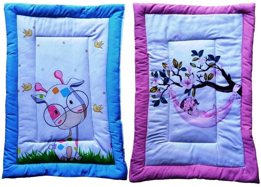 varni impex Cotton King Sized Bedding Set(Pink_Aqua_Blue, 2)