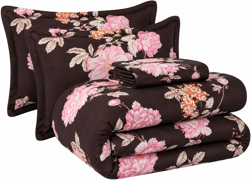 AMEYAA AMEYAA Microfiber Double King Sized Bedding Set(Brown, 1 comforter 1 bedsheet 2 pillow cover) - Flipkart Deal