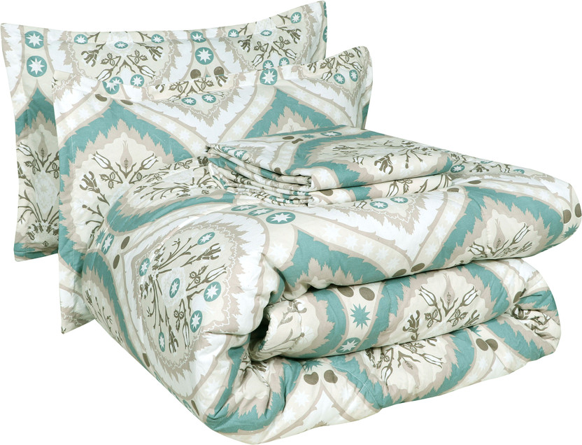 Flipkart SmartBuy Microfiber Double King Sized Bedding Set(Perashute ( 4pcs Bedding Set | 1 Comforter 1 Double Bed Sheet 2 Pillow Covers), Complete 4pcs Bedding Set | 1 Reversible Comforter | 1 Double Bed Sheet | 2 Pillow Covers)