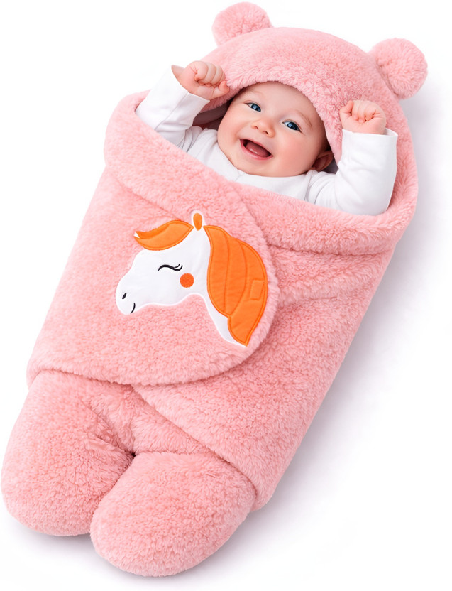 BRANDONN Cotton Baby Bed Sized Bedding Set(Unicorn Peach, 1 Baby Bedding)