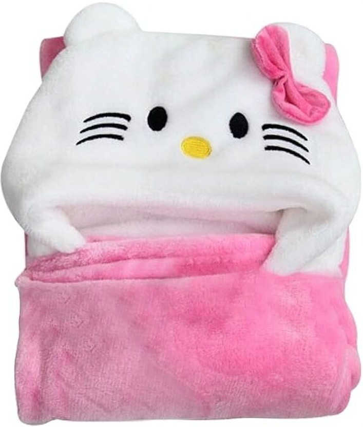 Oyo Baby Cotton Baby Bed Sized Bedding Set(Pink Kitty, 1 Baby Blanket)