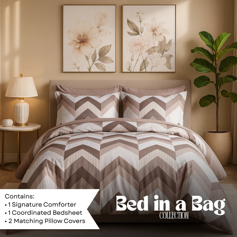 ELEGANT WEAVERS Polyester Double Sized Bedding Set(Multicolor, 1 Bedsheet, 2 Pillow Cover, 1 AC Blanket)