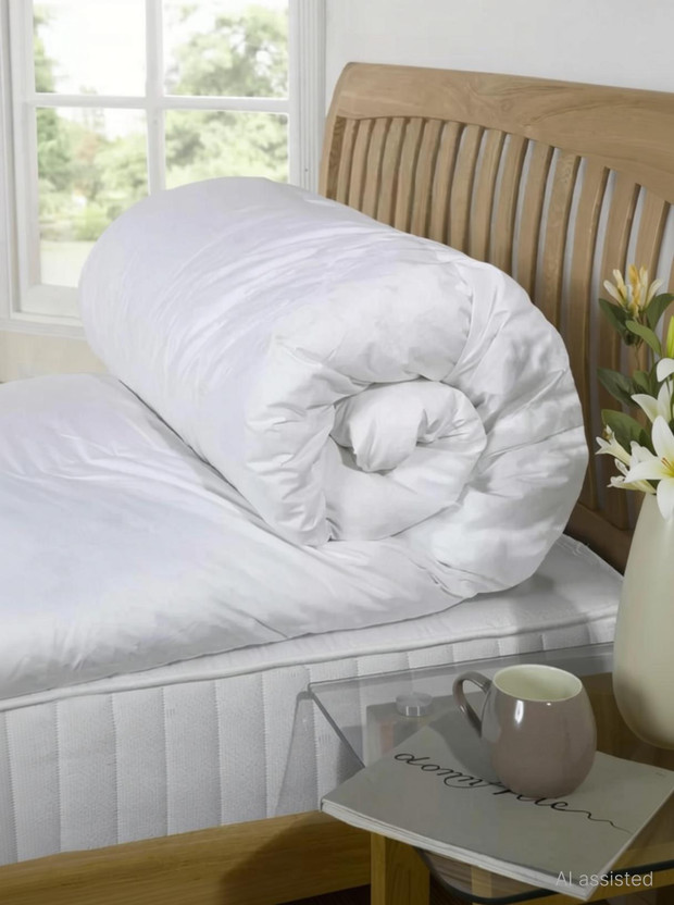 Rekhas Cotton Double King Sized Bedding Set(White, 1 DUVET)