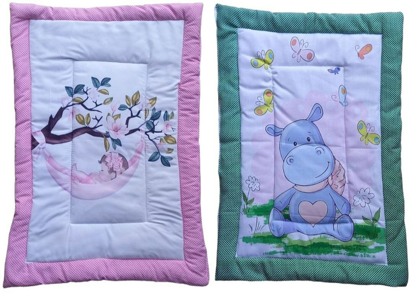 varni impex Cotton King Sized Bedding Set(Pink_Green, 2)