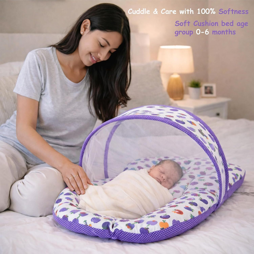 AMG Enterprise Cotton Baby Bed Sized Bedding Set(Purple_Apple, 1 COMPLETE BABY'S BEDDING SET)