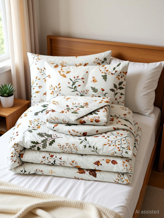 KURRY HOME FURNISHING Microfiber Double King Sized Bedding Set(being, one double comforter one double flat bedsheet with two pillow covers)
